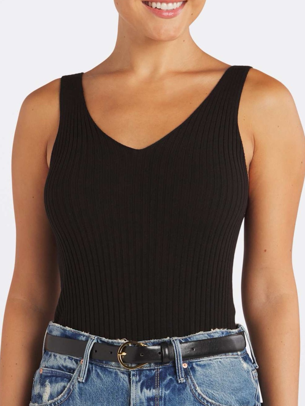 NEW PINK CLOVER Amalfi Sweater Tank Top Shirt Medium Black NWT Stitch Fix - Picture 1 of 12